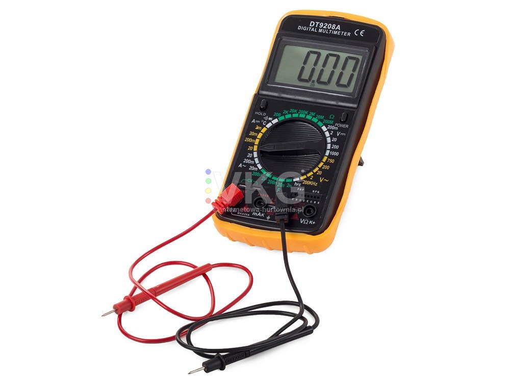 cyfrowy multimetr temperaturą DT9208A wyświelacz LCD sonda